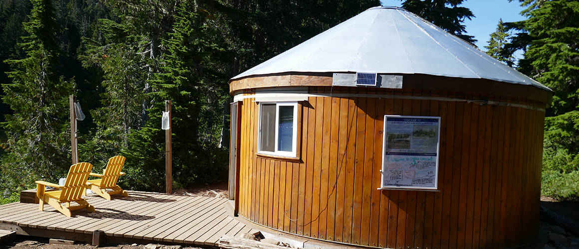 Teen hiking expedition yurt